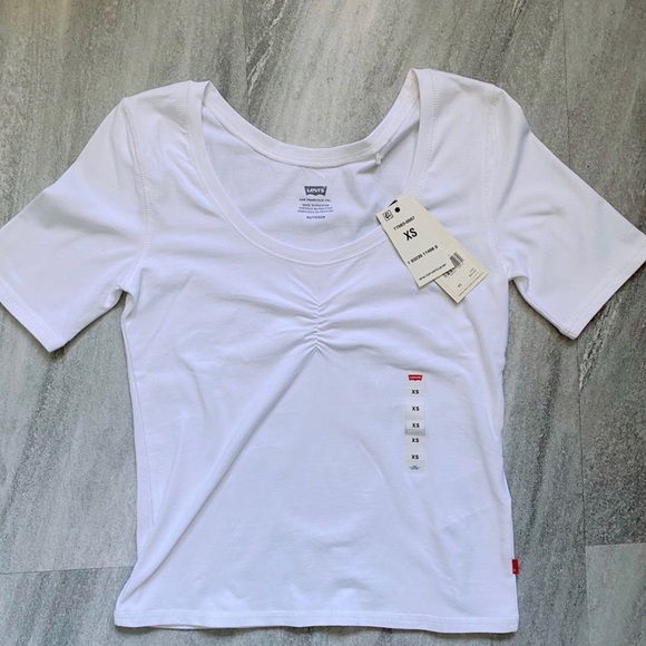 White Levis runched T-shirt - Picture 1 of 4
